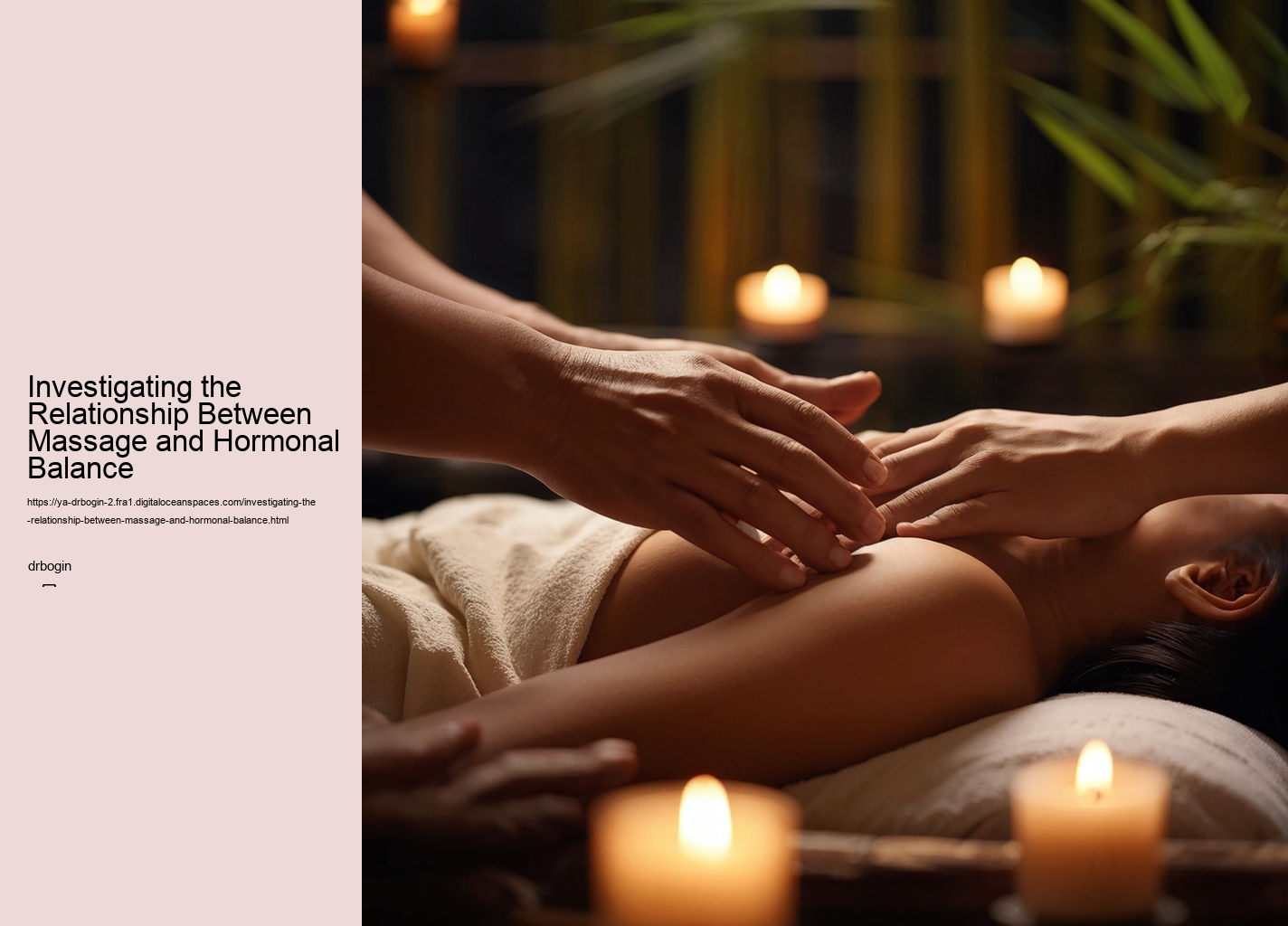 Investigating the Relationship Between Massage and Hormonal Balance